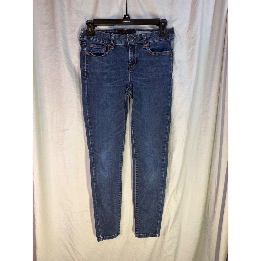 Aeropostale Dark Wash Skinny Jegging Jeans Womens 4 Short Denim Stretch Pants